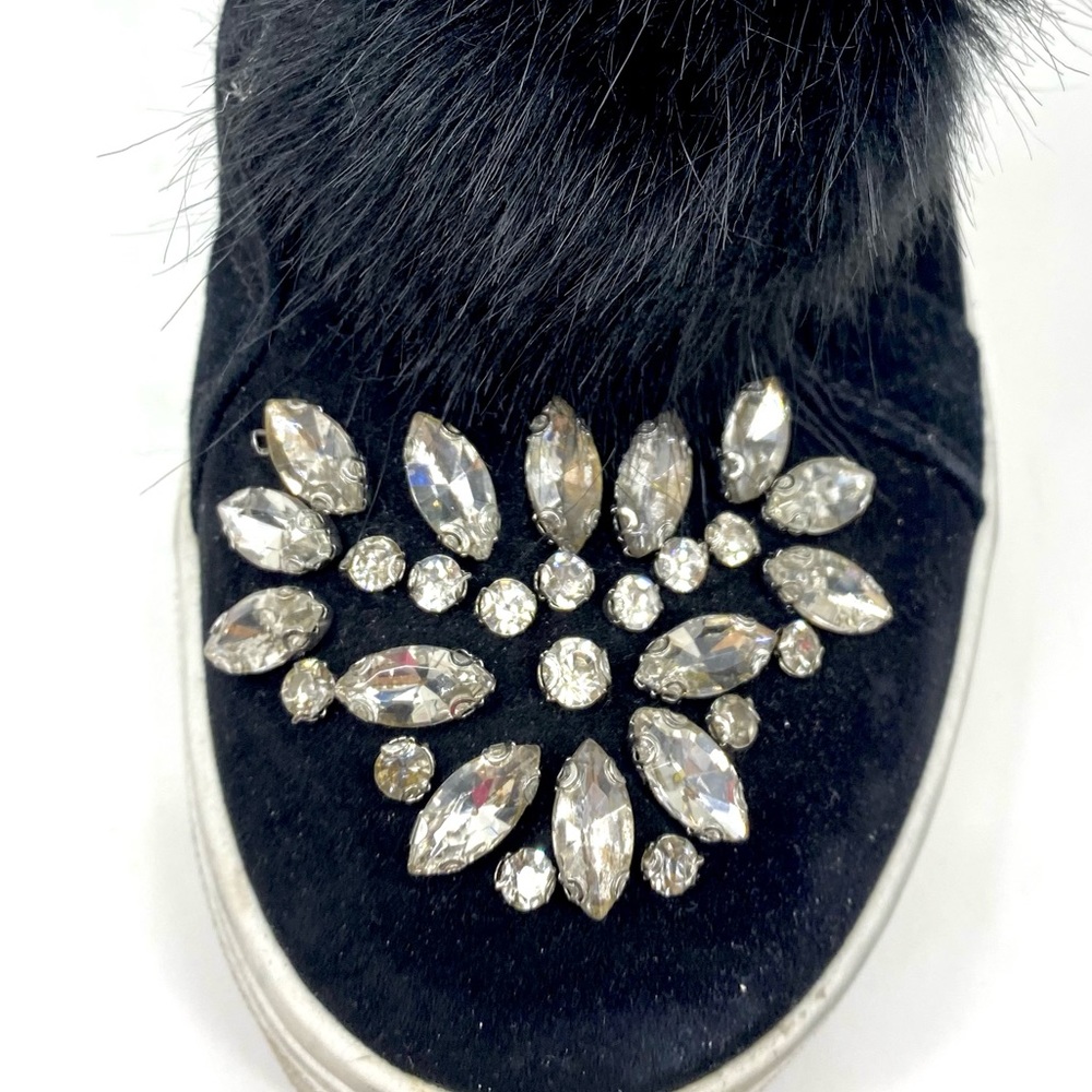 💕 Sam Edelman Black Fur Leland Sneakers - Picture 6 of 9